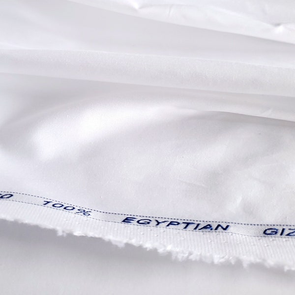 Pure Egyptian Giza Cotton, 100% cotton fabric , 60 inches wide white cotton fabric, Soft dyeable cotton fabric, Sold by Half yard