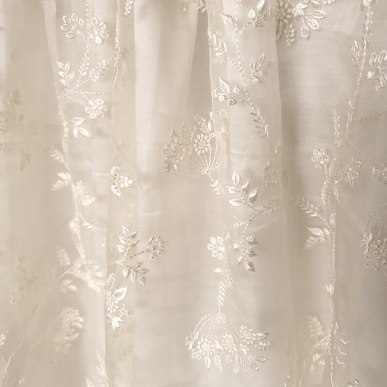 Silk Organza 1 Yard Pure Fabric - 45" Wide, Plain Gauze For Wedding Dresses Crafts 630759 - Foto 8