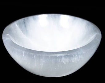 Pure Selenite Bowl, Gemstone and Crystal Charging Bowl, Reiki Bowl, Sizes 5 cm to 16 cm