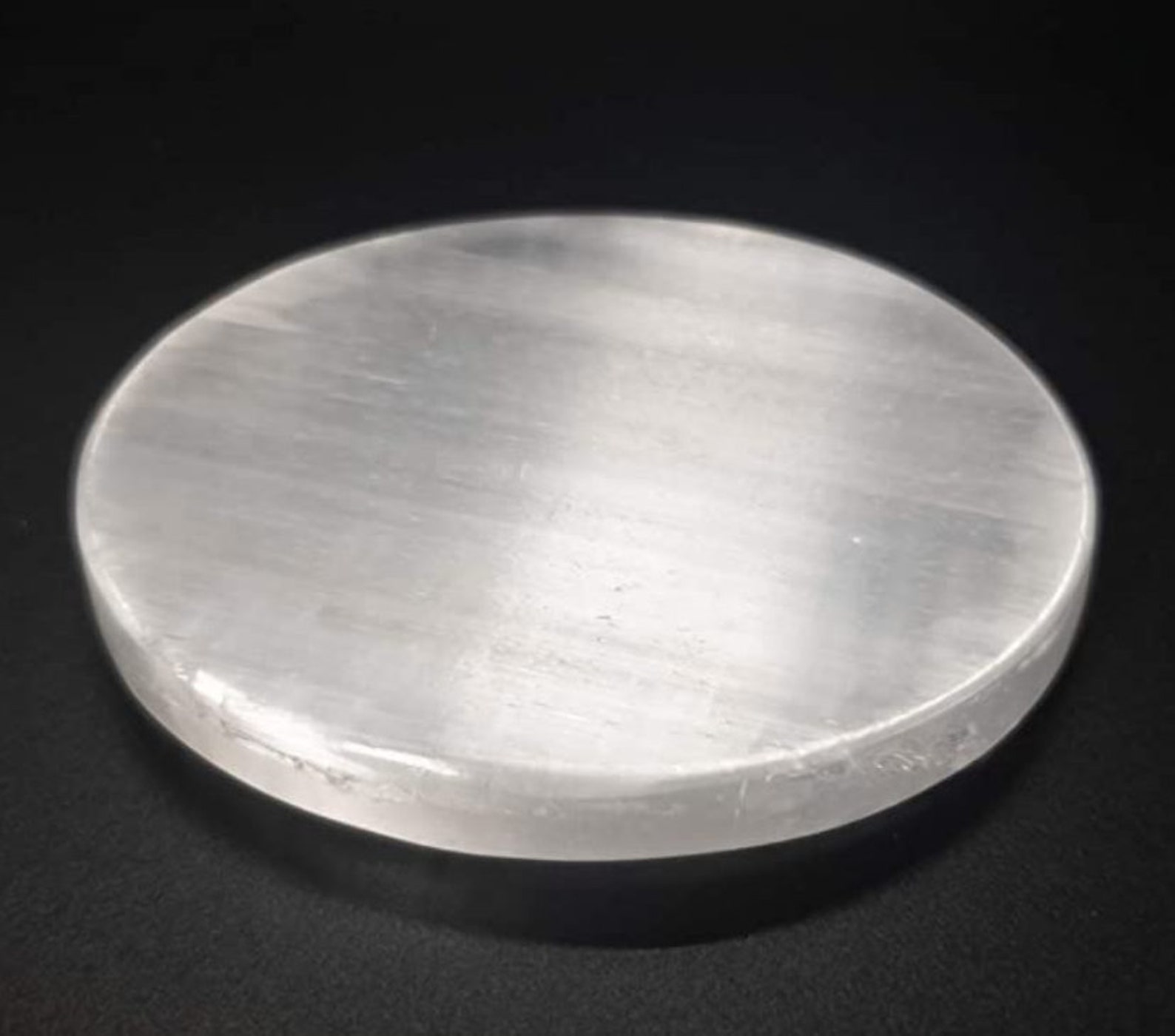 Selenite Plate Disk Selenite Charging Plate Polished Stone Etsy