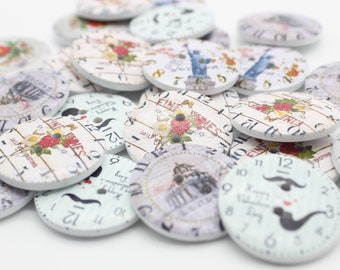 Wood Button Watches Mix
