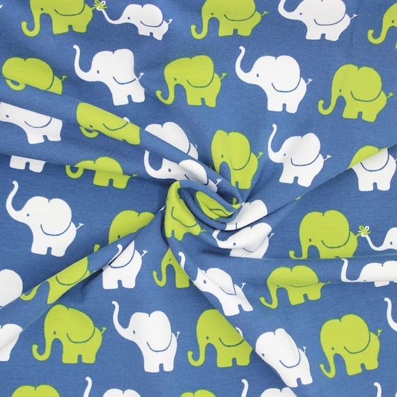 Kinderstoff Jersey Stoff Elefanten Rosa Elephant Jersey Stoff