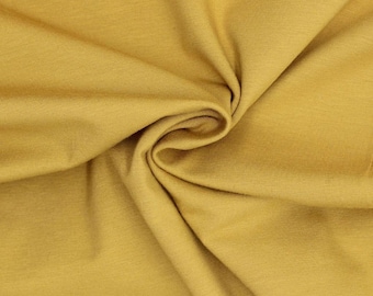 Jersey Uni/Solid Color Mustard Yellow Öko Tex 100 Meterware Clothing Fabric