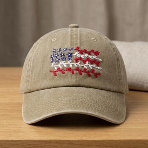Czapka baseballowa z haftowaną ręcznie flagą USA, patriotyczna czapka baseballowa z zakrzywionym daszkiem z bawełny z okazji 4 lipca, letnia czapka outdoorowa