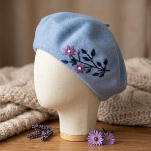 Light Blue Beret - Etsy display picture 2