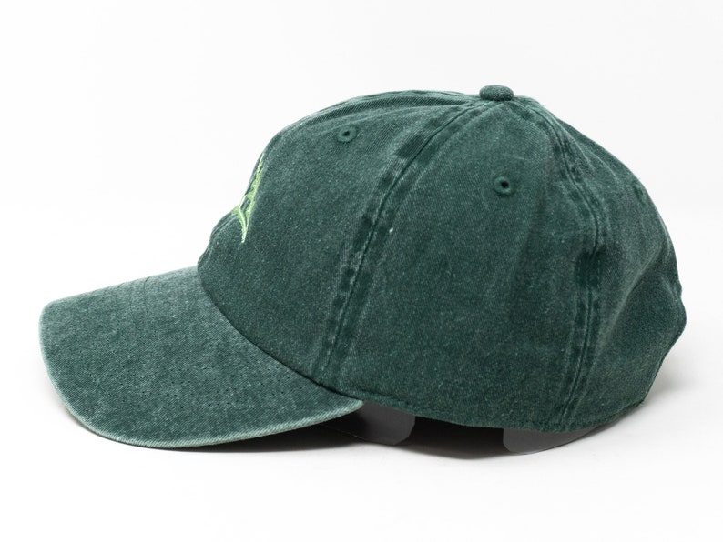 Arugula Embroidered Green Leaf Baseball Cap, Washed Cotton Curve Brim Summer Hat image 3