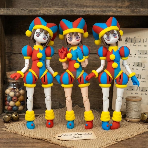 Muñeca BJD Pomni impresa en 3D, increíble circo digital, escala 1/6, 28 cm, colección OOAK