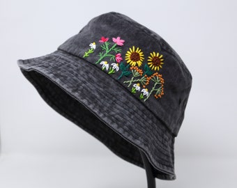 帽子 Mame Floral embroidered bucket hat mame - mame Floral Embroidered Bucket Hat blackの通販 by n's