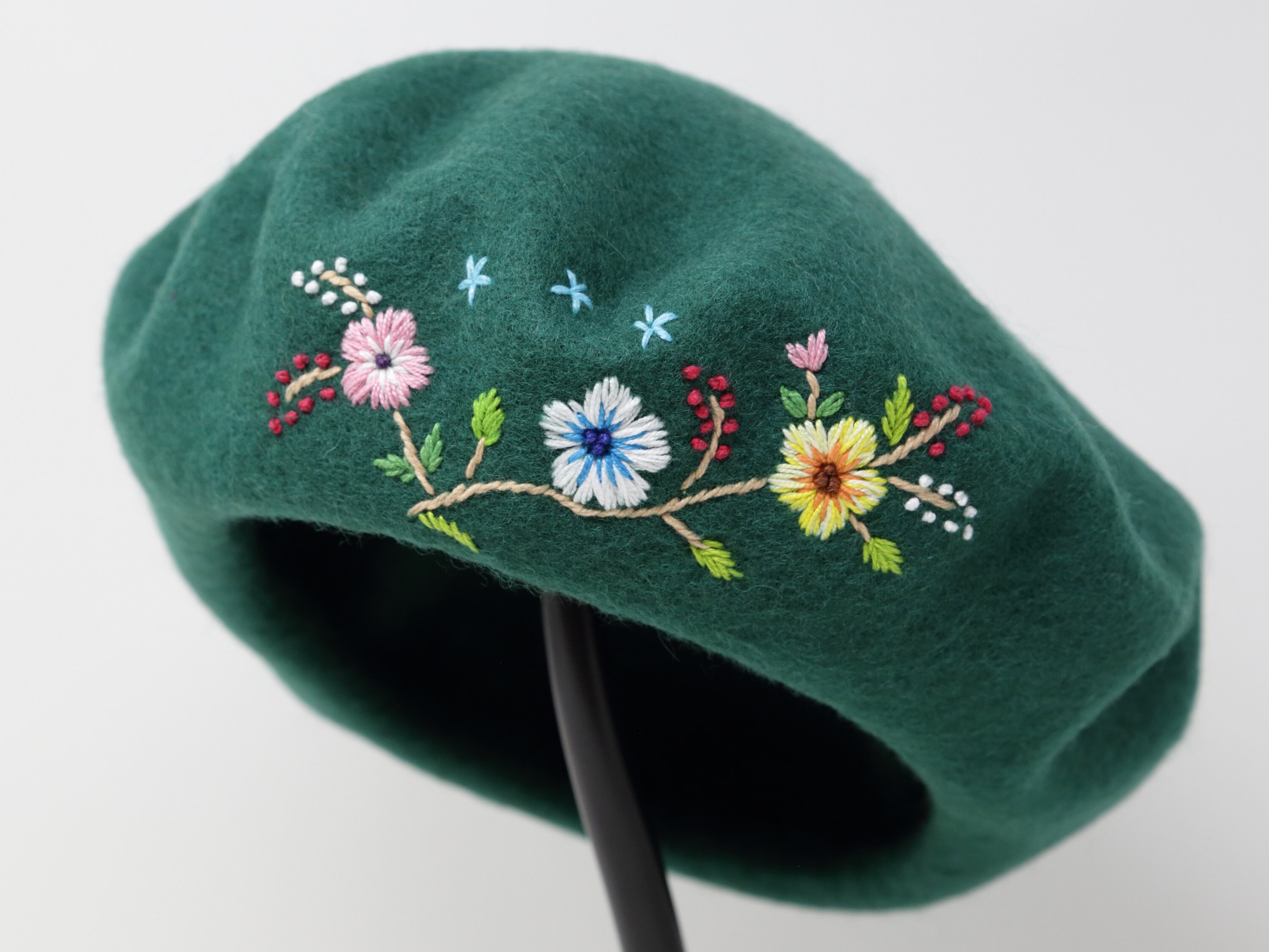 Wool Beret Hat Flower Flower Wool Beret – Village Hat Shop main image 2