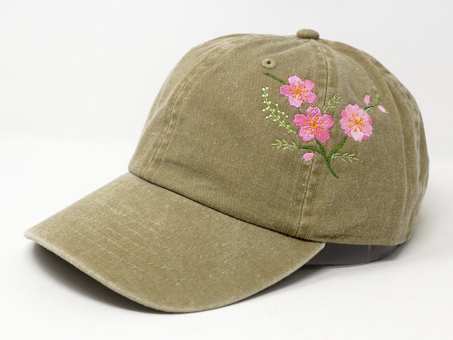 Flower Embroidered Cherry Blossom Sakura Baseball Cap Washed - Etsy