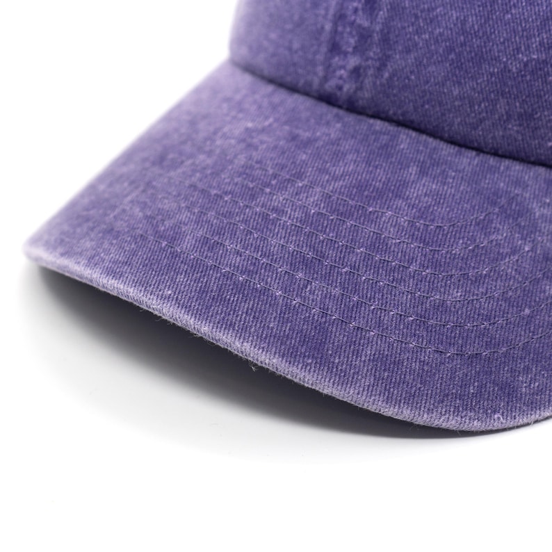 Lavender Embroidered Purple Blue Flower Baseball Cap, Washed Cotton ...