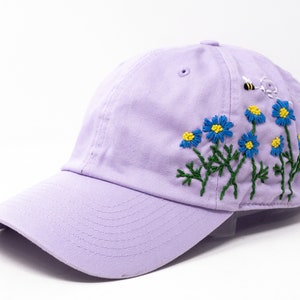 Feminine Daisy Flower Power Hand embroidered Blossom Bee Design On feminine-daisy-flower-power-hand-embroidered-blossom-bee-design-on