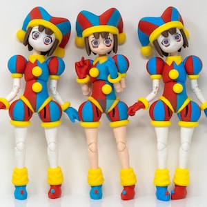 3D Printed BJD Pomni Amazing Digital Circus 1/6 Scale 28cm OOAK Doll Collection