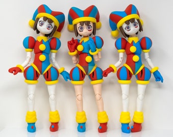 3D Printed BJD Pomni Amazing Digital Circus 1/6 Scale 28cm OOAK Doll Collection