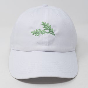 Arugula Embroidered Green Leaf Baseball Cap, Washed Cotton Curve Brim Summer Hat image 6