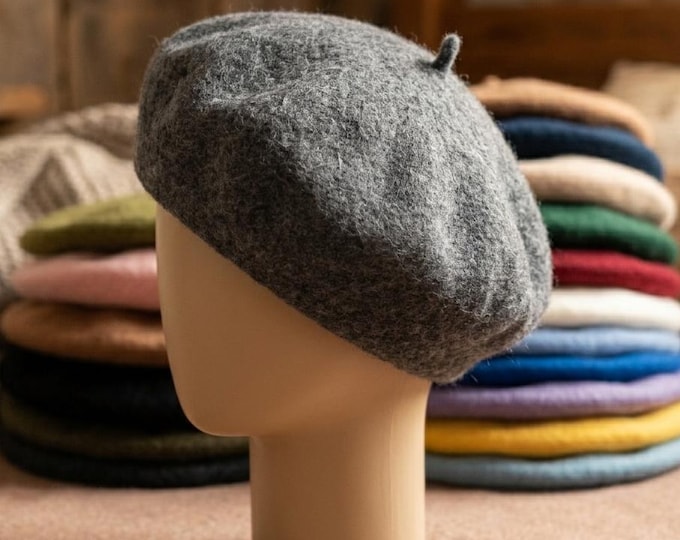 100% Wool Beret 30 Colors Plain Classic French Beret Base for Craft DIY Project, Warm Winter Hats