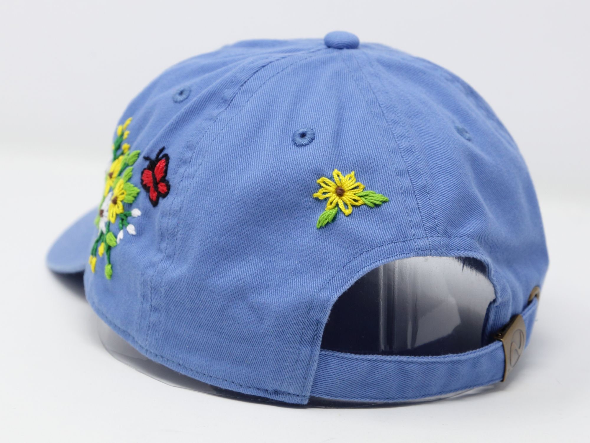 Hand Paint Cotton Baseball Cap Wild Flower Hat Curved Brim | Etsy