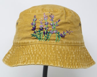 ?WILD COTTON EMBROIDERED BUCKET Hat Embroidered Wildflower Bucket Hat: Cotton Campion Hat - Etsy main image 3
