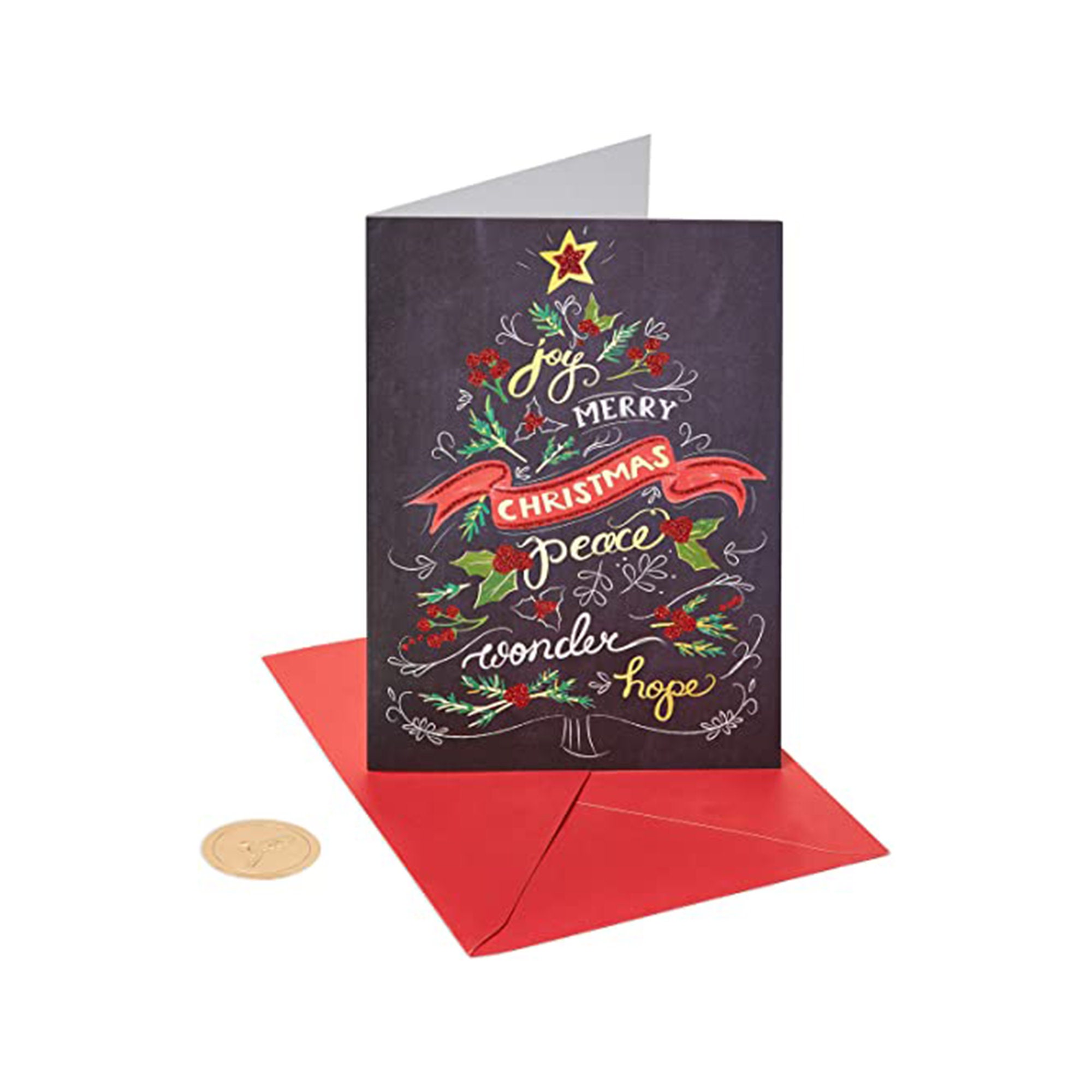 Papyrus Christmas Cards Boxed Chalkboard Holiday Tree Etsy