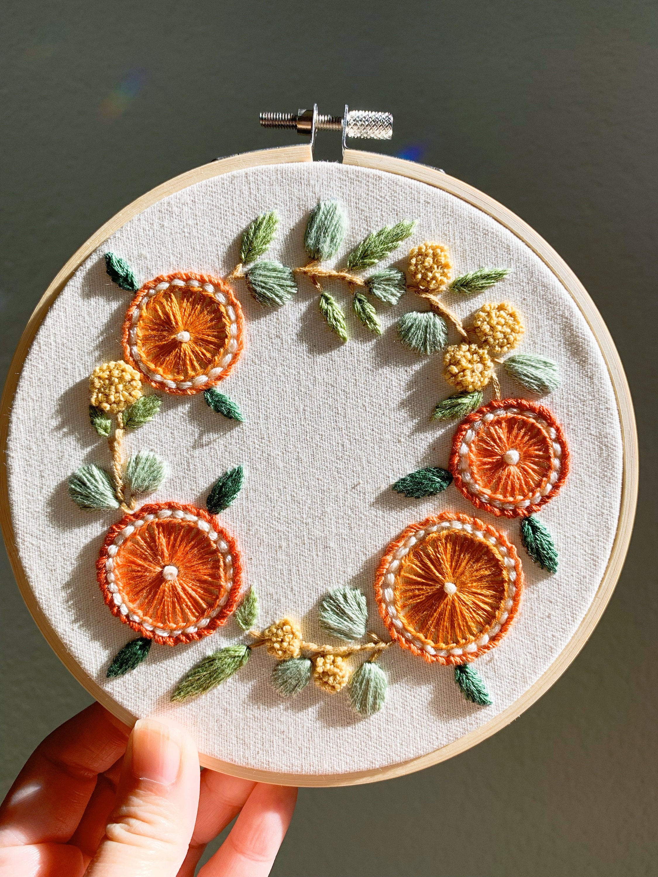 Orange Eucalyptus Wreath Hand Embroidery PDF Pattern - Etsy