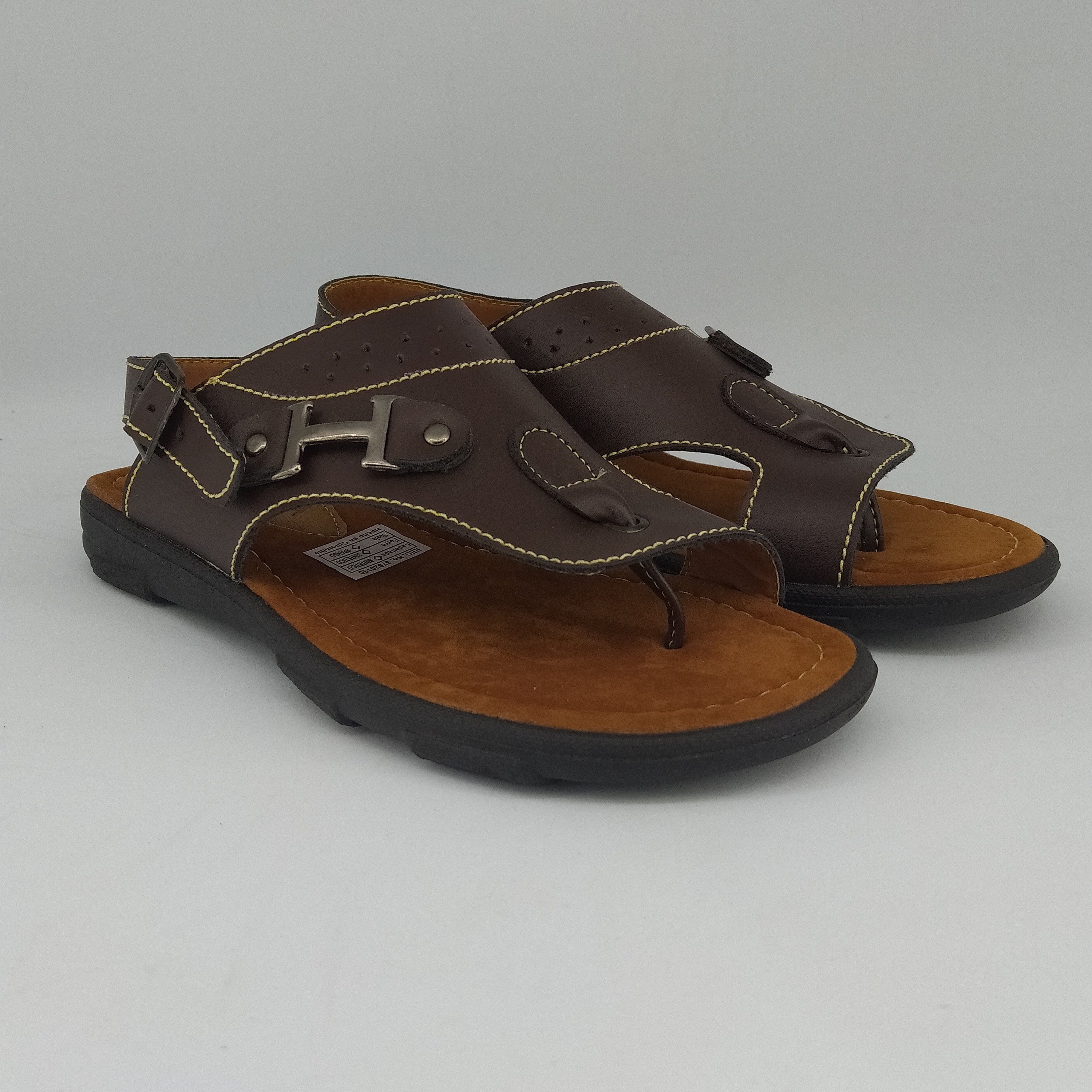Black & Dark Brown Toe Ring Sandals for Men Strappy Men's | Etsy