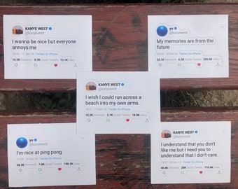 5 Kiss Cut Stickers « Kanye West » : 5 Funny Tweets - Pack 3