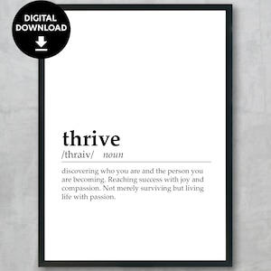 Thrive Definition Print, Inspirational Office Decor (Digital Download)