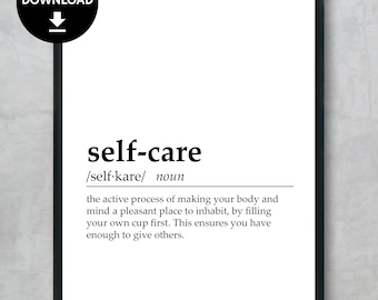 Self-Care Definition Poster, Inspiration für Frauen und Männer (Digitaler Download)