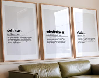 Psychische Gesundheit Definition Drucke, minimalistische Büro Dekor (digitaler Download)