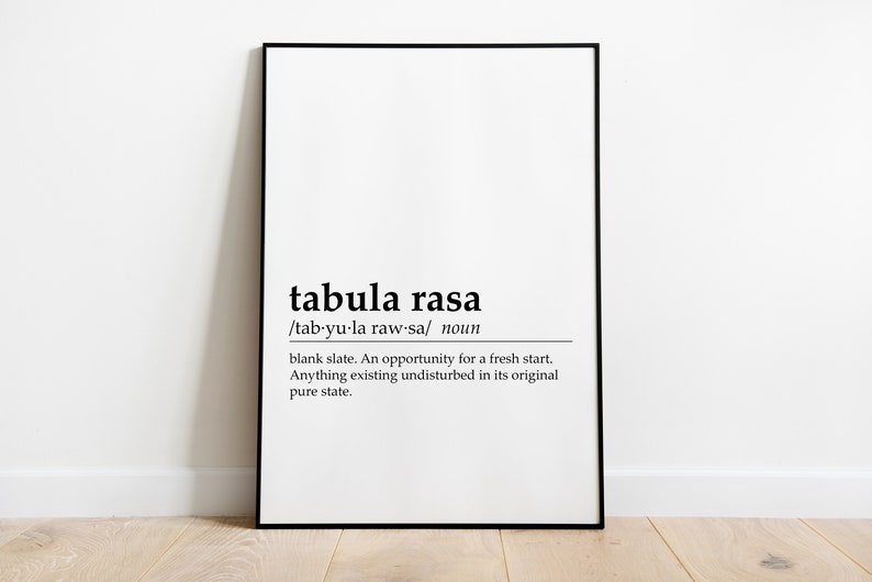 Tabula Rasa Definition Blank Slate Inspirational Poster Etsy Tabula Rasa Definition Blank Slate Inspirational Poster Etsy
