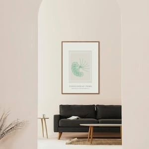 Minimalist Greenery Delight: Fiddlehead Fern Wall Art - Instant Access