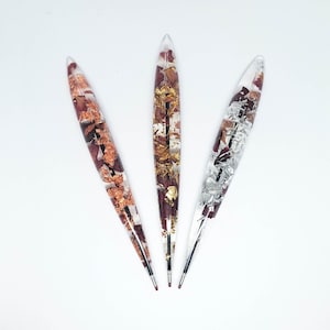 Floral Resin Pen With Real Dried Rose Petals, Rose Petals with Metallic Flakes, Bridal Wedding Pen, Wedding Declaration Signing Pen