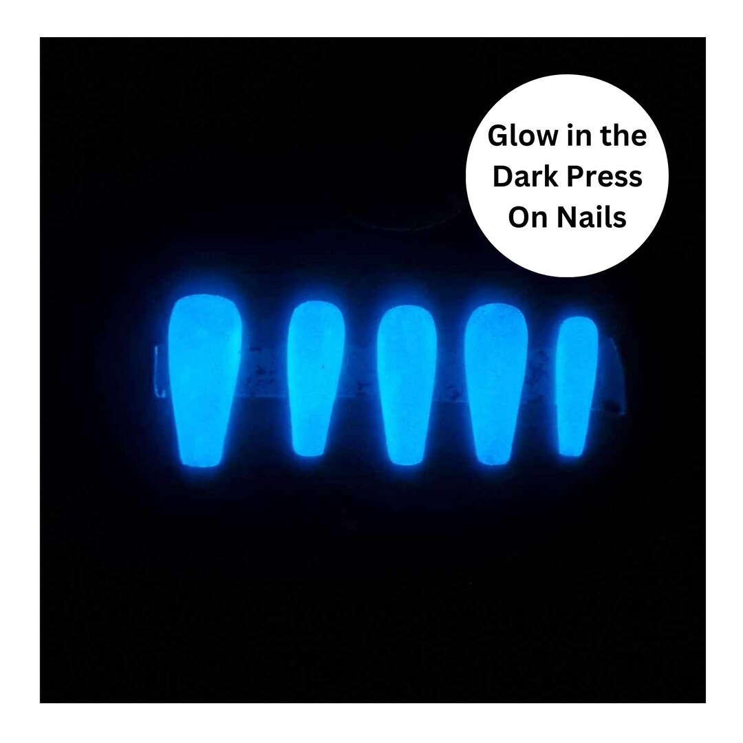 Glow in the Dark Coffin Nails Set of Long Press on Coffin Etsy UK
