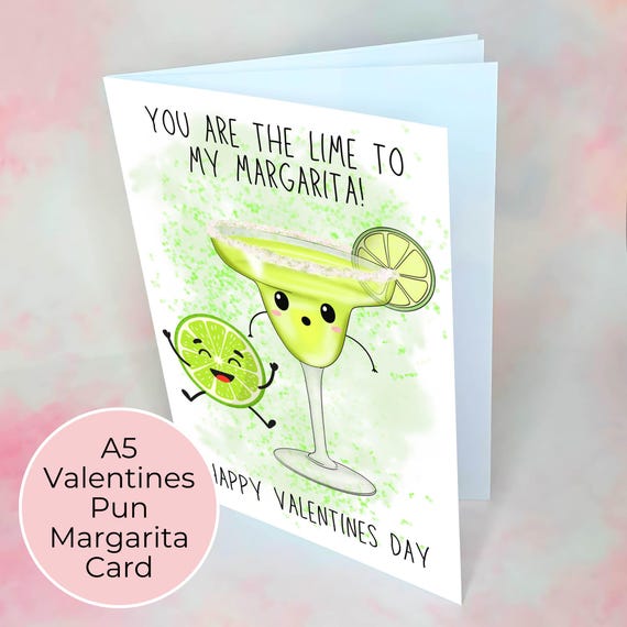 Funny Margarita Valentines Card A5, Printed on 300gsm Hammered Cardstock, Margarita Cocktail Greeting Card Pun Card For Any Occasion