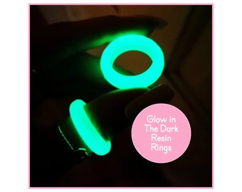 Glow In The Dark Resin Rings Rave Party Nightclub Finger Décor Luminous Jewellery Glow Rings Night Time Ring Hen Party Gift Men's Jewellery