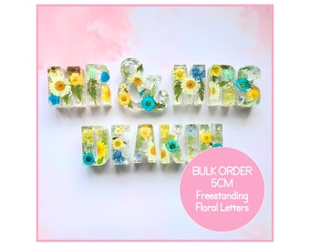 BULK Freestanding 5CM Floral Letters, Newlywed Gift, Mr And Mrs Gift, Custom Real Floral Resin Initial Letters Housewarming Home Decor Gift