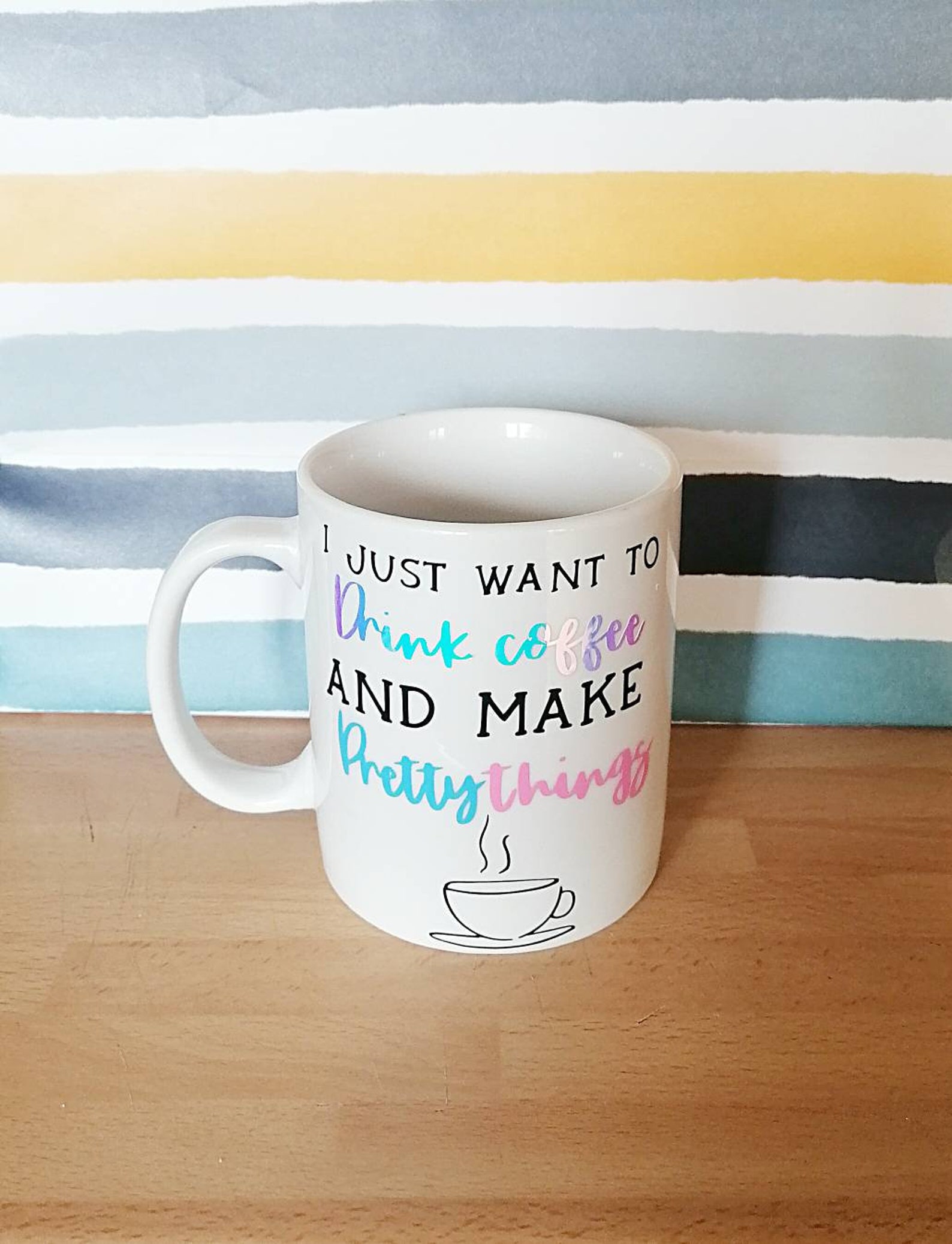 Custom vinyl decal cups personalized mugs ideal as a Etsy