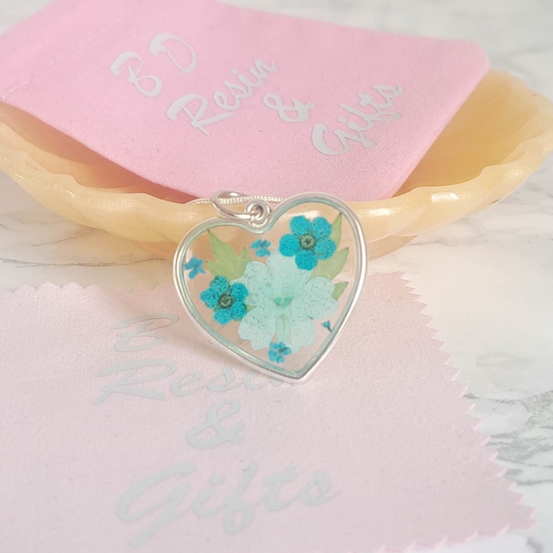 925 Sterling Silver Floral Heart Open Bezel Pendant Necklace - Etsy UK