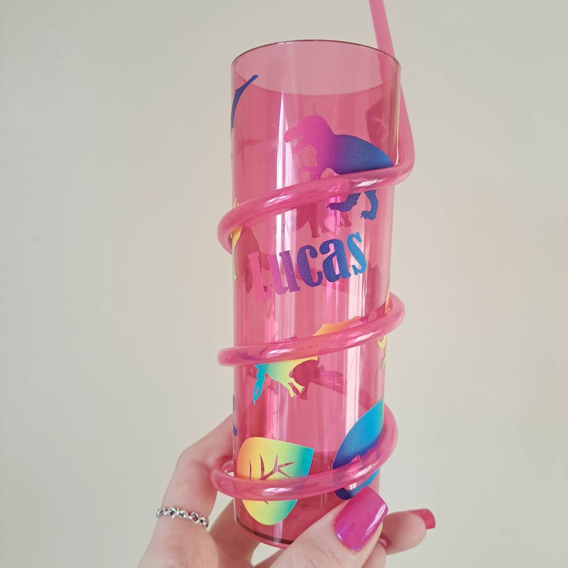 Personalized Crazy Straw Cup Tumbler Coloured Straw Wrapped Etsy