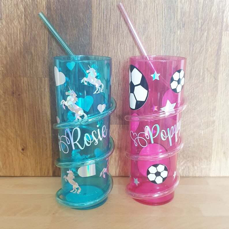 Personalized Crazy Straw Cup Tumbler Coloured Straw Wrapped Etsy