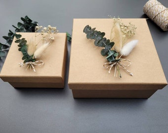Gift box small or large with dried flowers | Gift wrap