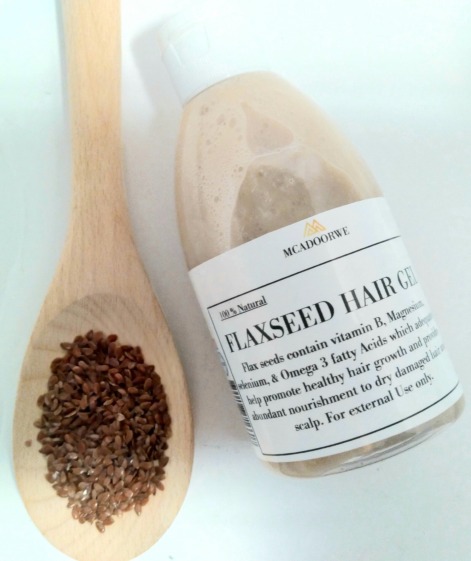 Mcadoorwe all Natural Flax Seed Hair gel 8 oz with Biotin Etsy