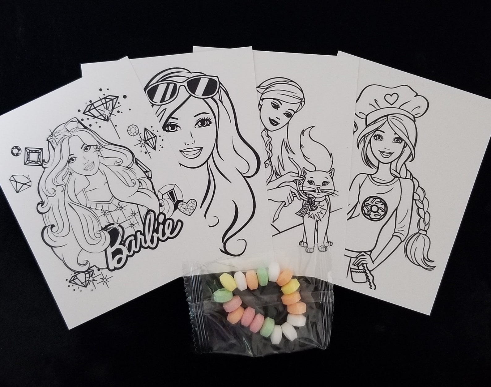 Barbie Mini Coloring Pages and Crayons Birthday Party Favors | Etsy