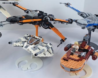 Soporte de exhibición Lego Star Wars REBEL ALLIANCE Base de exhibición de vuelo impresa en 3D Múltiples opciones de tamaño y color