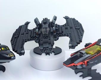 Soporte de exhibición Lego para el vuelo en helicóptero de ala de murciélago de Batman de DC Super Heroes, base impresa en 3D.