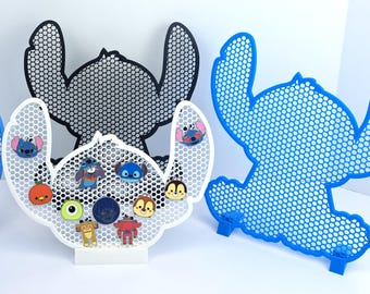 Tablero expositor de pines esmaltados de Stitch - Inspirado en Stitch de Disney - Expositor de pines coleccionables esmaltados - Regalo impreso en 3D para coleccionistas de pines de Disney