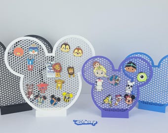 Tablero de exhibición con cabeza de Mickey para pines esmaltados coleccionables - Pines de Disney World - Varios tamaños y colores - Regalo impreso en 3D para coleccionistas de pines