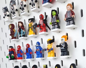 Expositor de minifiguras Lego para IKEA Skadis/Uppspel Heel Saver, expositor de minifiguras Lego coleccionable, impreso en 3D, con múltiples opciones de color.