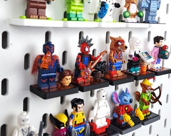 Expositor de minifiguras Lego CMF de la serie de minifiguras coleccionables IKEA Skadis/Uppspel, impreso en 3D, con múltiples opciones de color.
