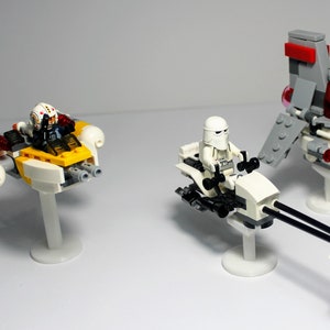 Lego Display Stand 4 pack- Star Wars Micro Fighters, Planes, Helicopters, Speeders